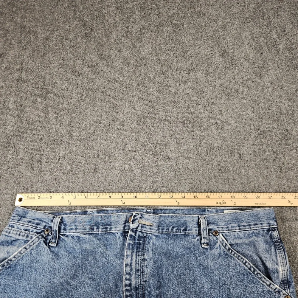 Wrangler Mens Carpenter Jeans 42x32 Light Wash Denim Utility Work Pants 94LSWDV